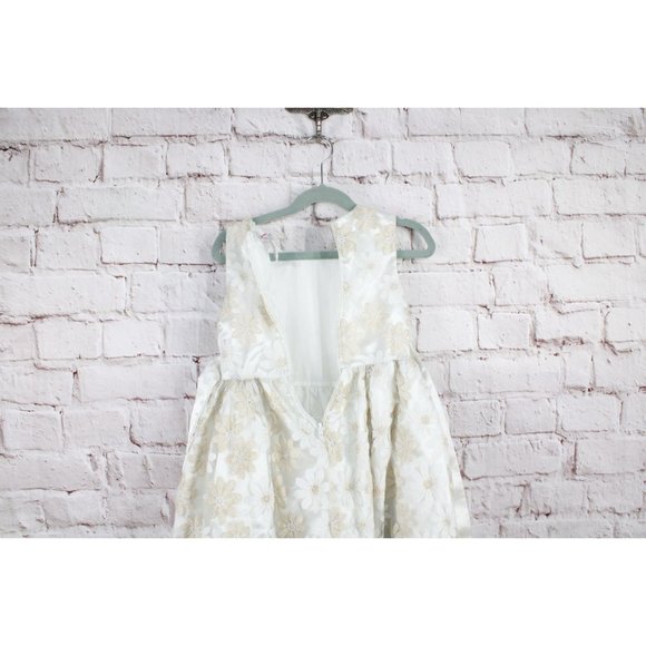 Nannette Ivory Floral Lacy Bow Tie Back Zip Dress Formal Party Dress 6X - Picture 7 of 9